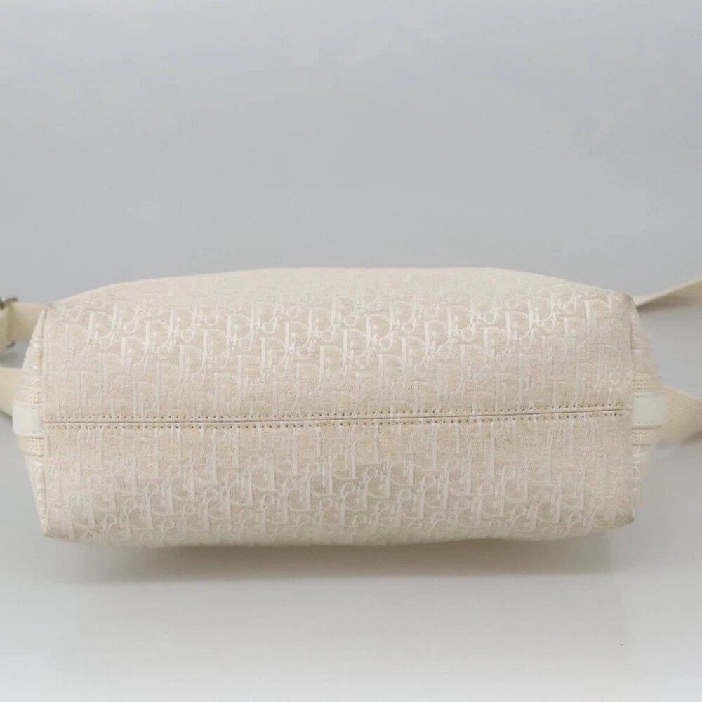 Christian Dior Trotter Canvas Shoulder Bag White Auth 103087V - Picture 7 of 16